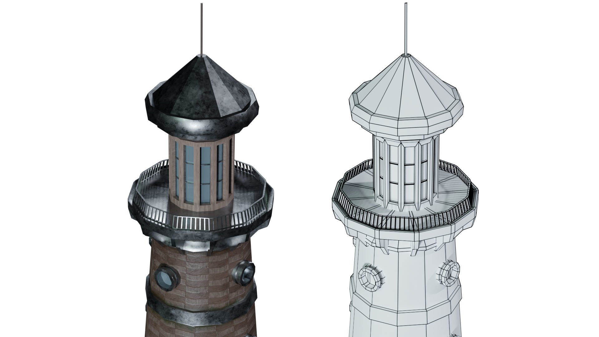 Lighthouse 07 Low-poly 3D model_5