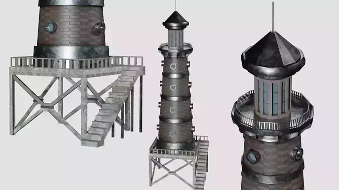 Lighthouse 07 Low-poly 3D model