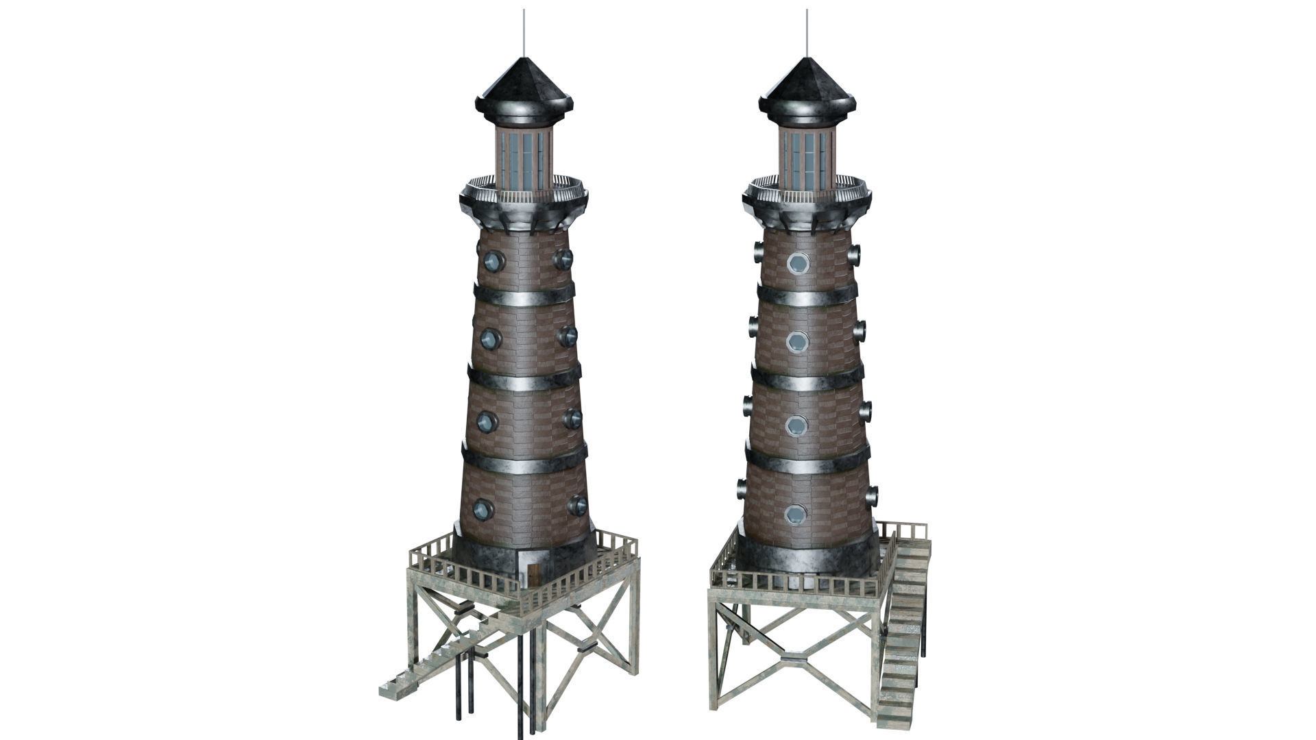 Lighthouse 07 Low-poly 3D model_1
