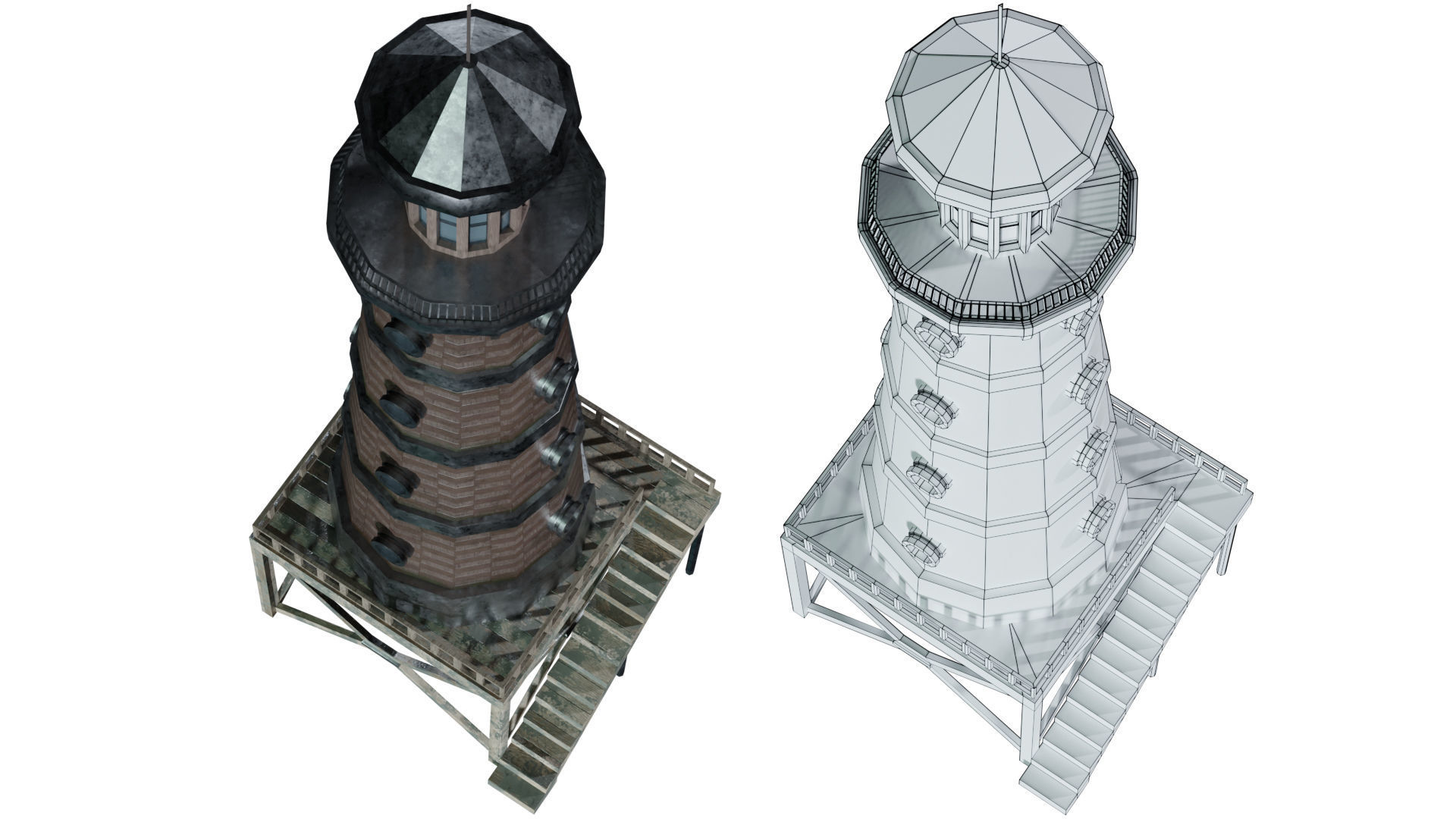 Lighthouse 07 Low-poly 3D model_4
