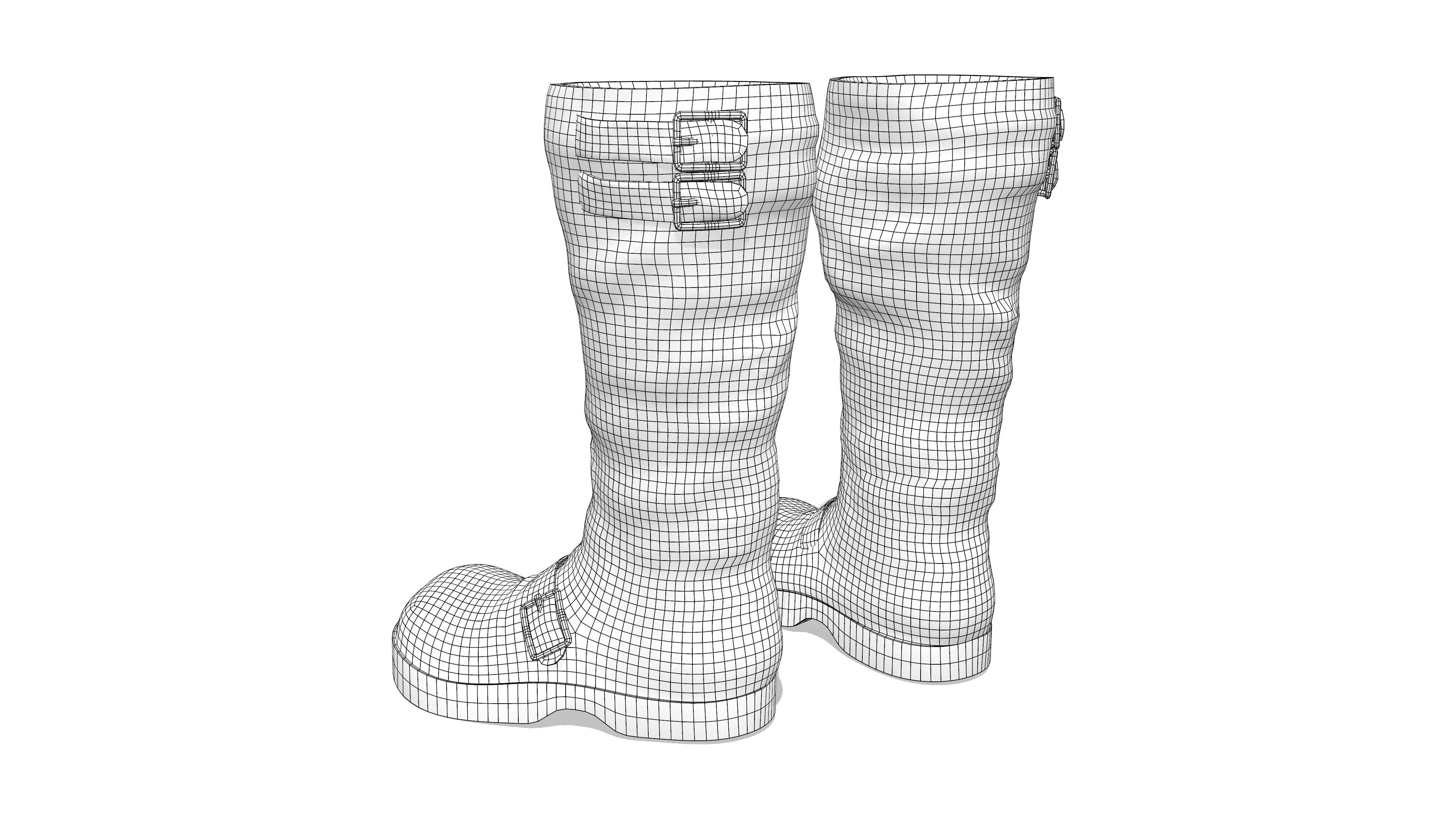 Flat Rider and Combat Boots Low-poly 3D model_7