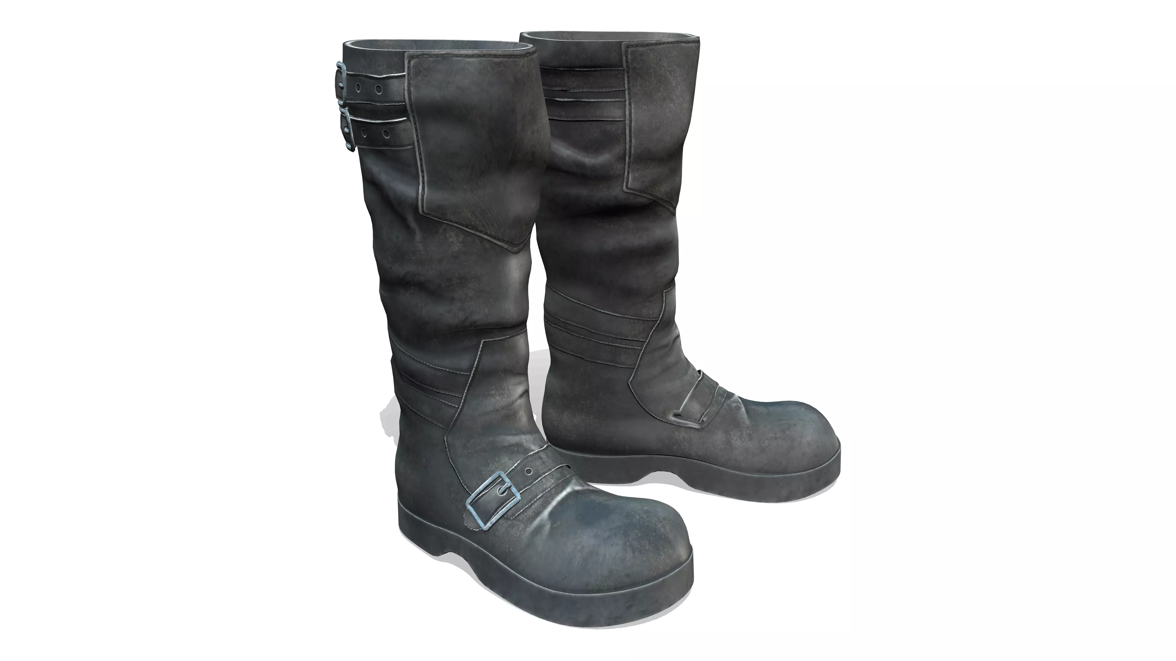 Flat Rider and Combat Boots Low-poly 3D model_0