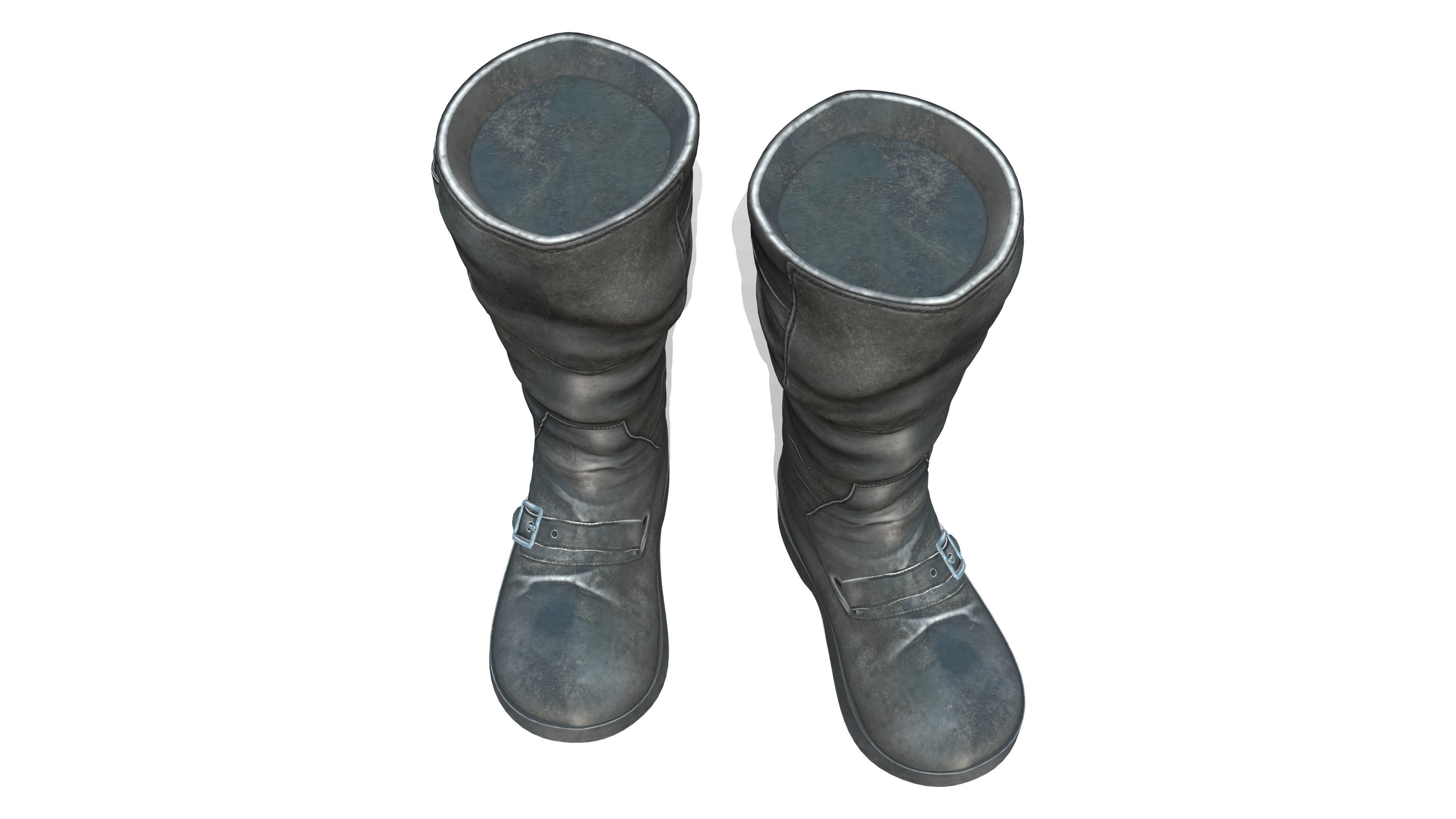 Flat Rider and Combat Boots Low-poly 3D model_5
