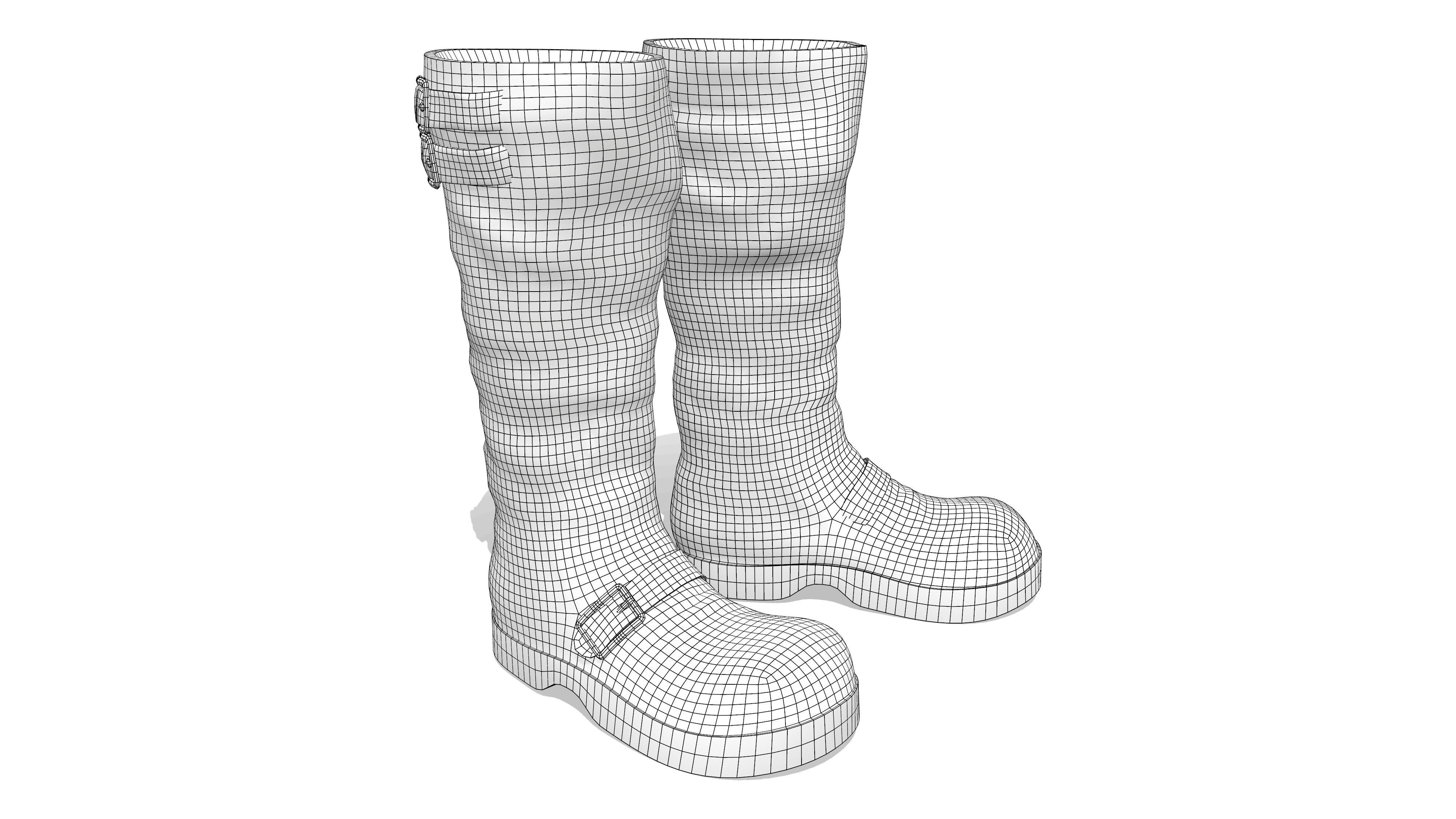 Flat Rider and Combat Boots Low-poly 3D model_6
