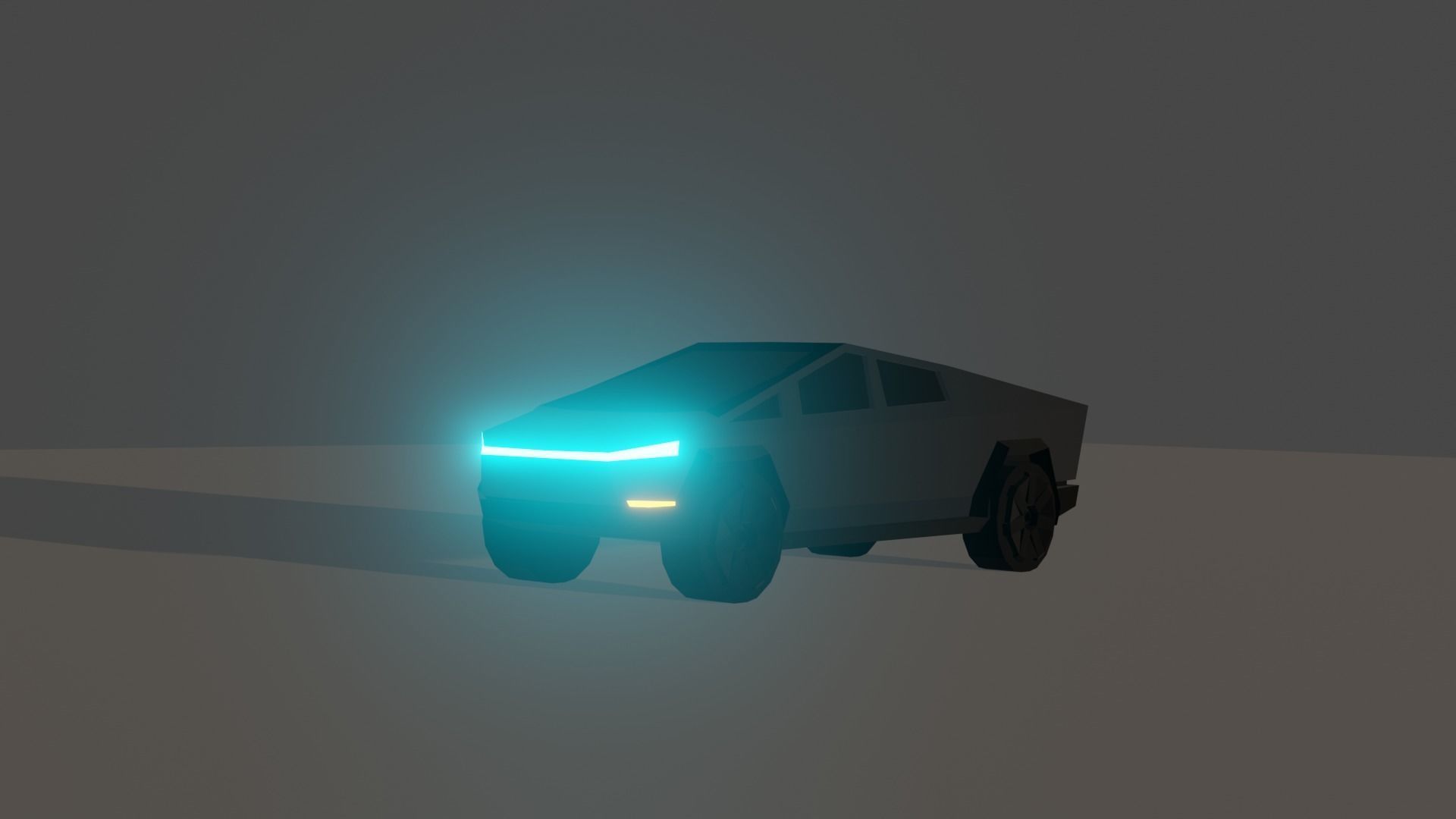 Tesla Cybertruck Low poly version Low-poly 3D model_1