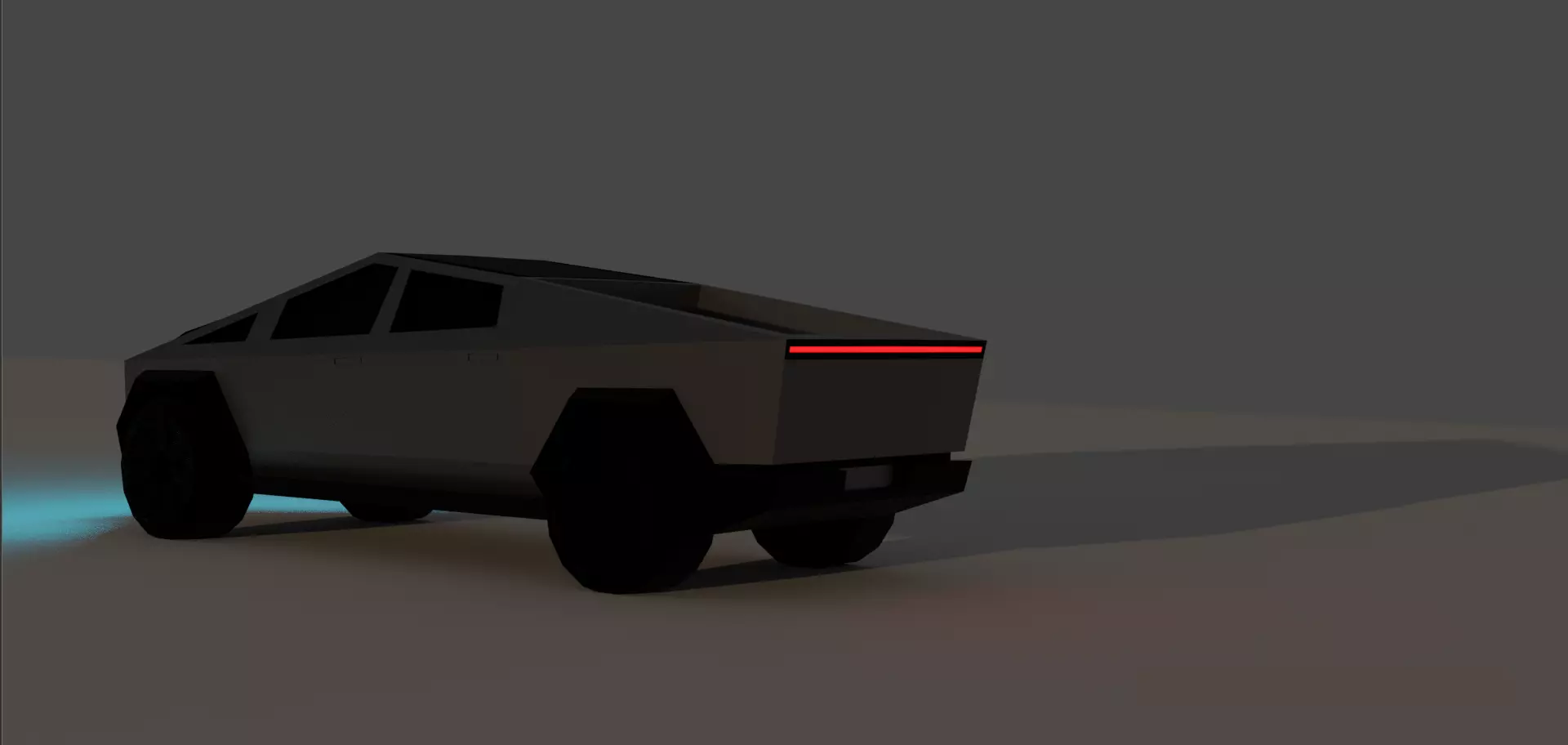 Tesla Cybertruck Low poly version Low-poly 3D model_0