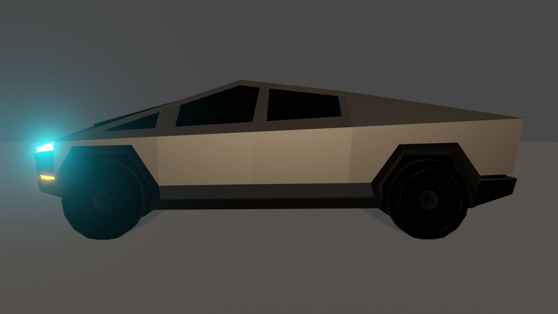 Tesla Cybertruck Low poly version Low-poly 3D model_2