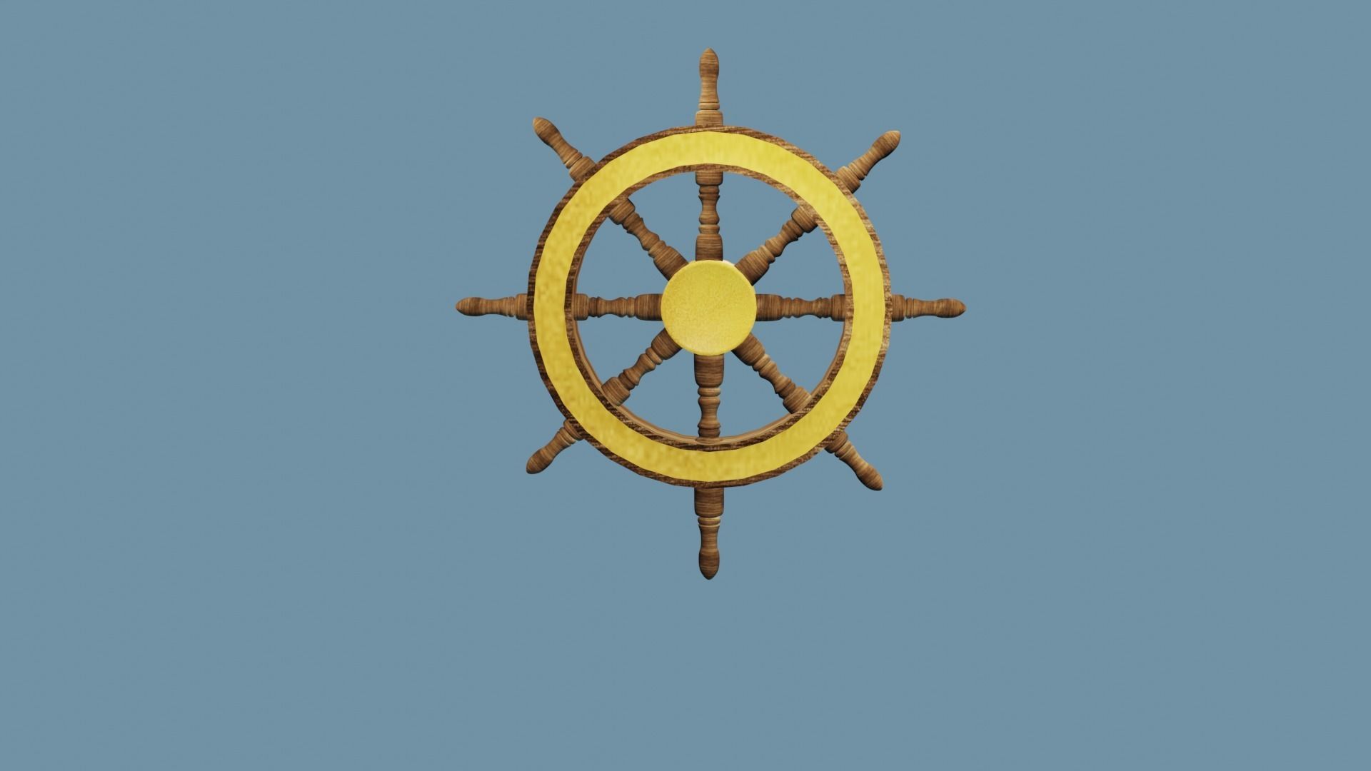 Game Ready Pirate Ship Wheel Low-poly 3D model_1