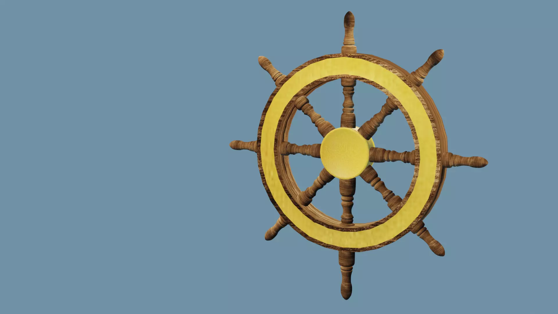 Game Ready Pirate Ship Wheel Low-poly 3D model_0