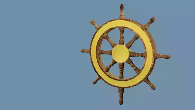 Game Ready Pirate Ship Wheel Low-poly 3D model