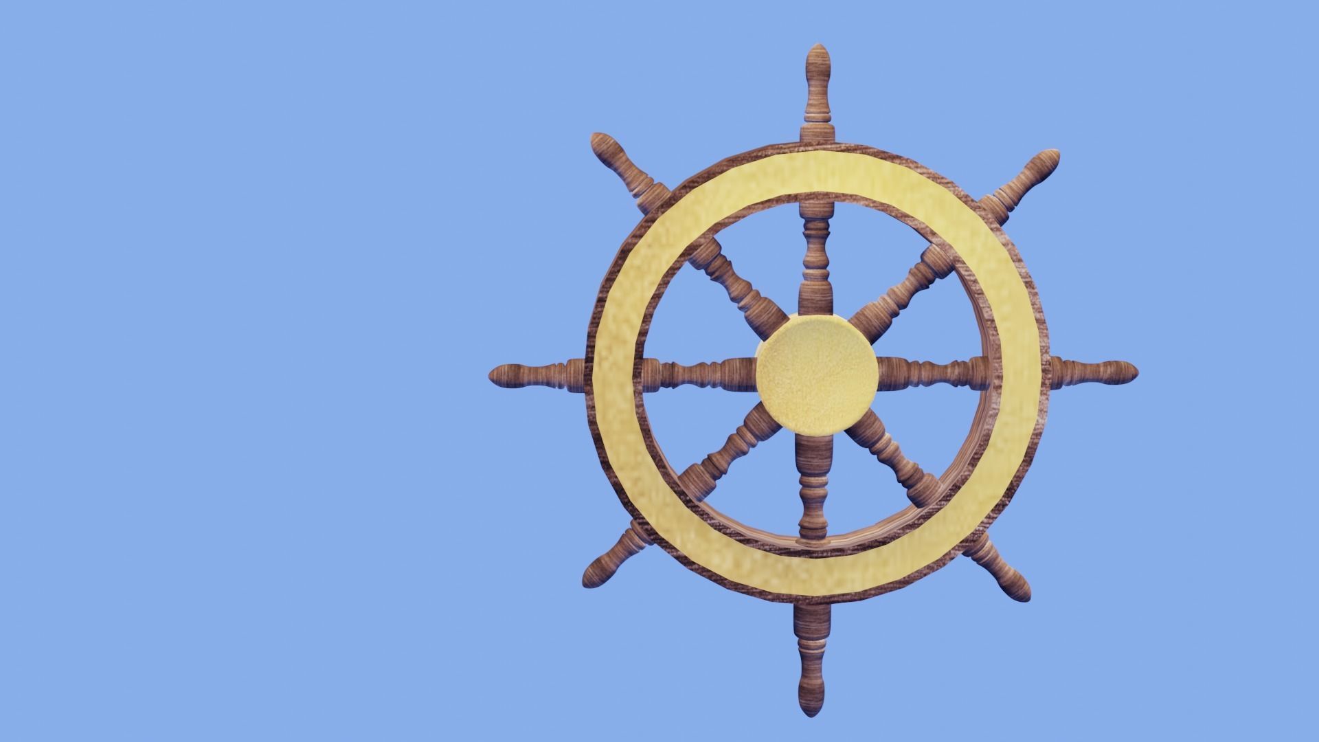 Game Ready Pirate Ship Wheel Low-poly 3D model_2