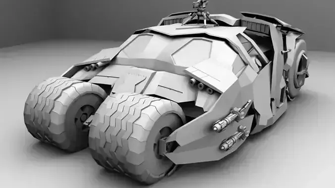 Detailed Batmobile From Batman Begins Low-poly 3D model