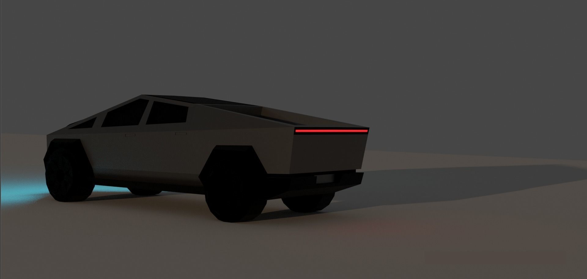 Tesla Cybertruck Low poly version Low-poly 3D model_1