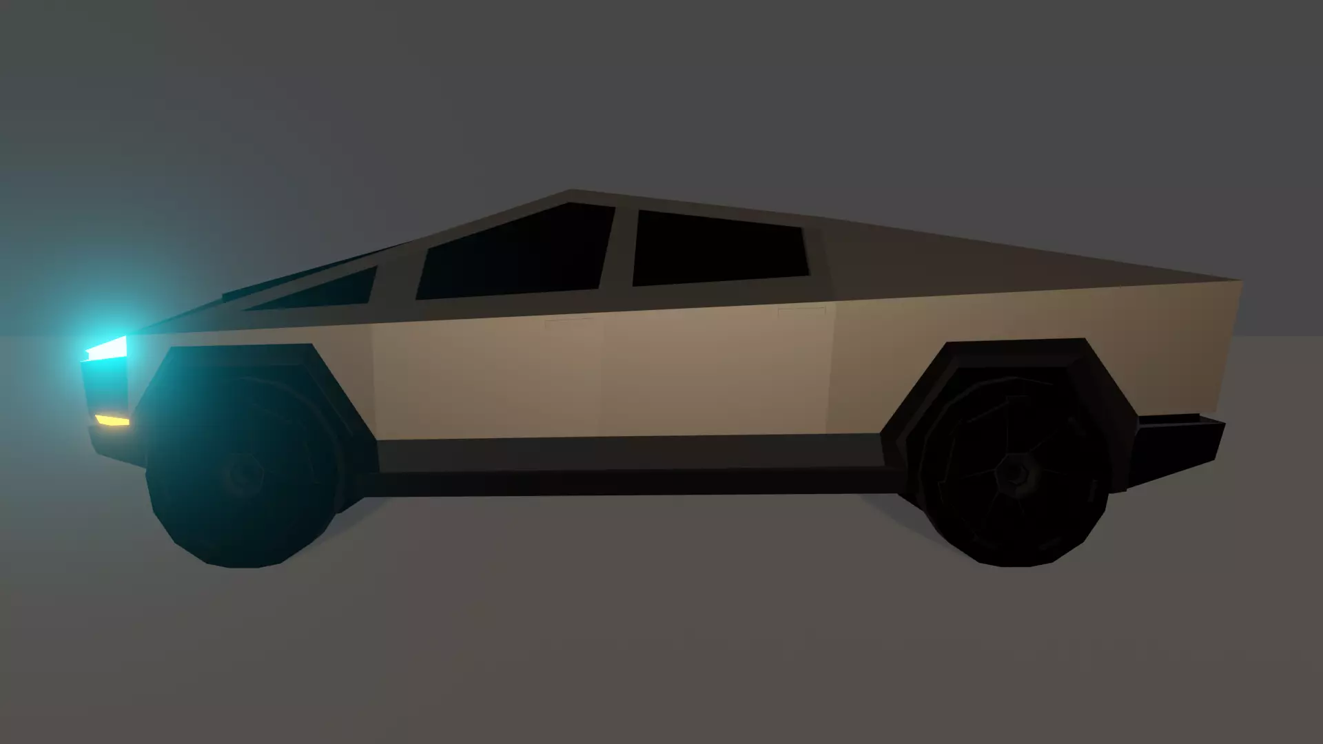Tesla Cybertruck Low poly version Low-poly 3D model_0