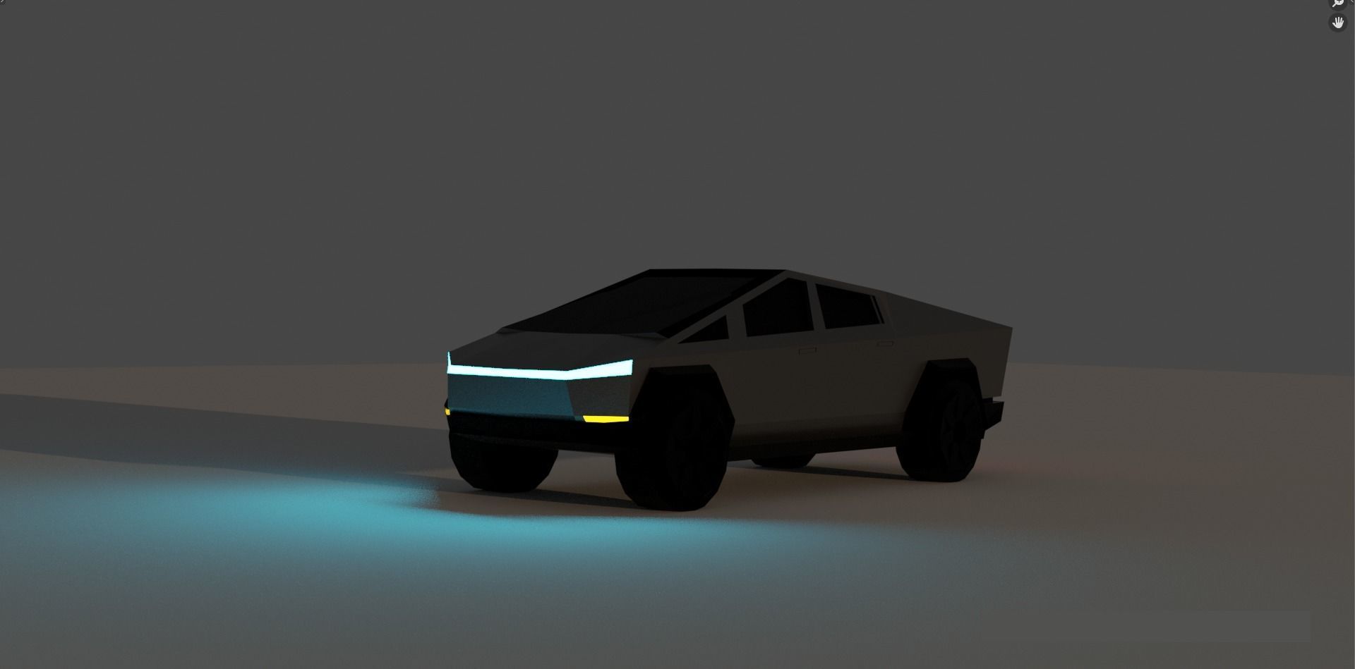 Tesla Cybertruck Low poly version Low-poly 3D model_3