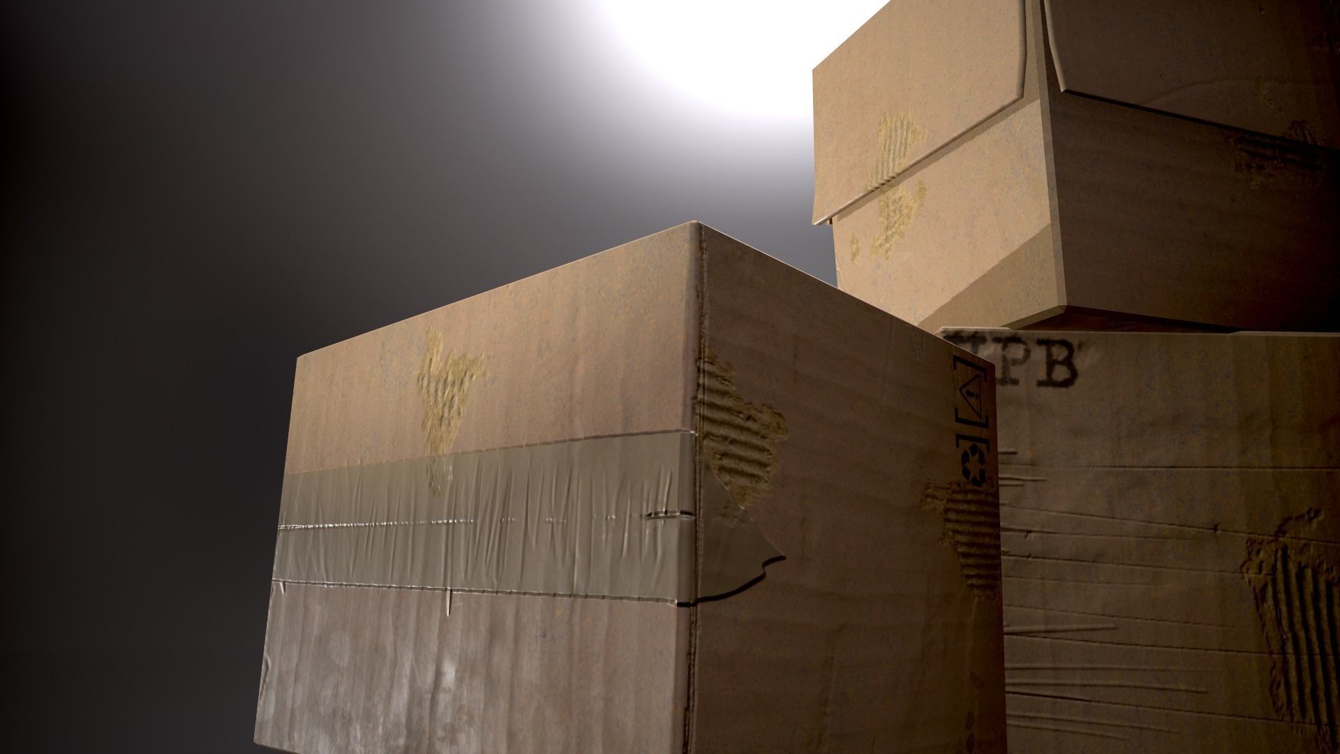 Cardboard Boxes Low-poly 3D model_17