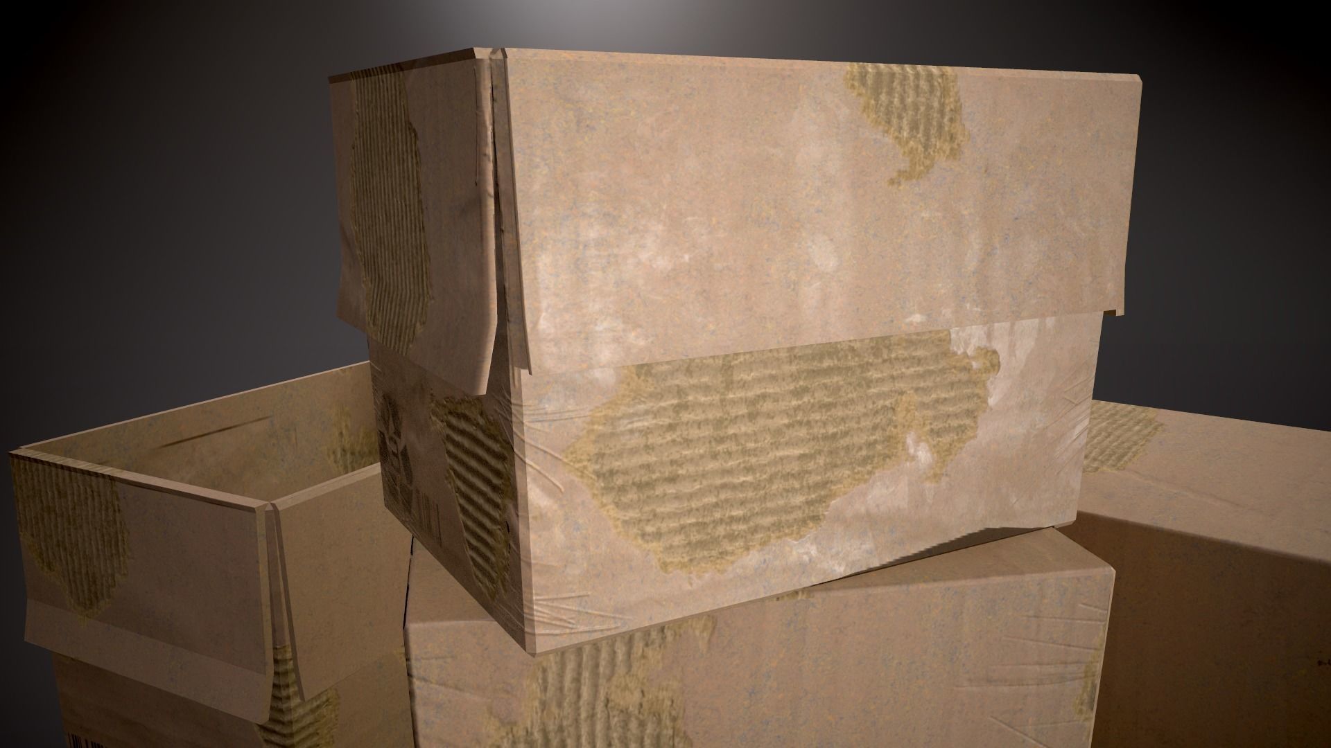 Cardboard Boxes Low-poly 3D model_16
