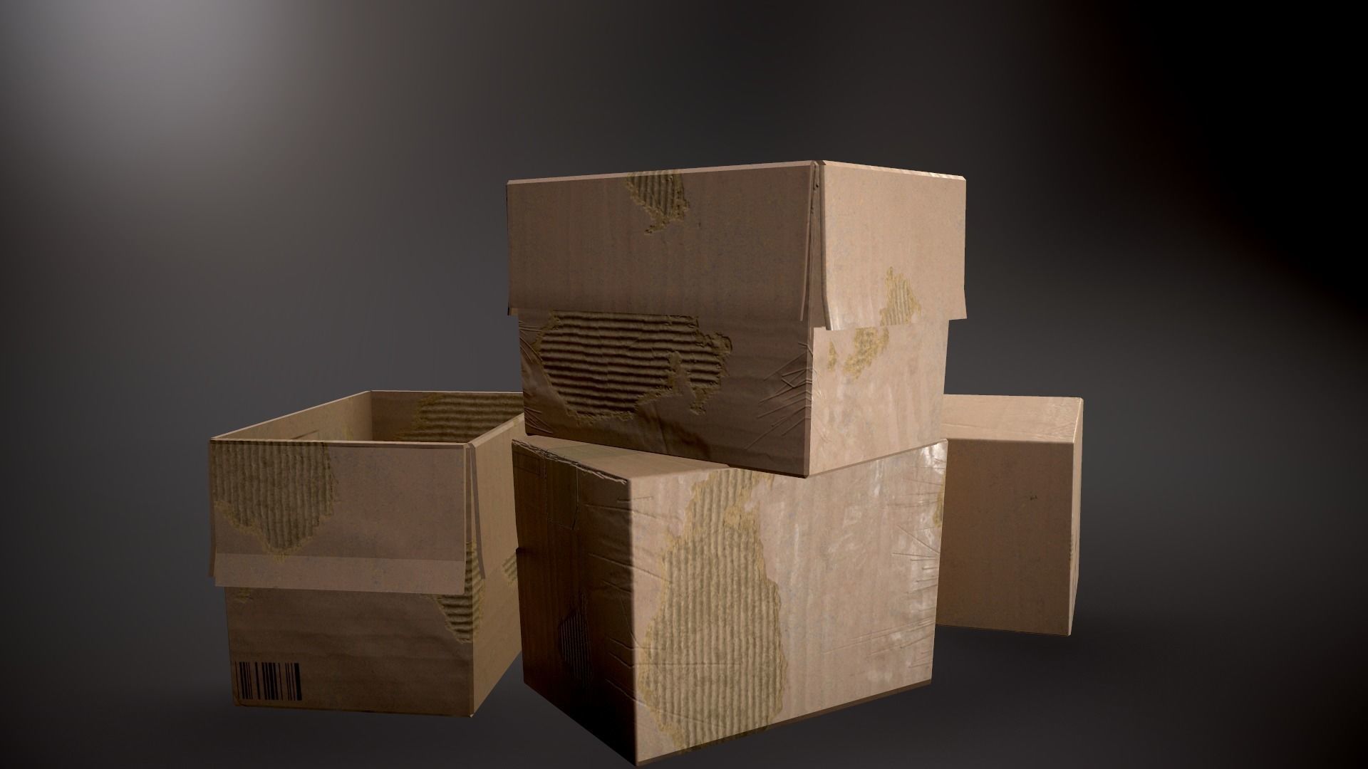 Cardboard Boxes Low-poly 3D model_18