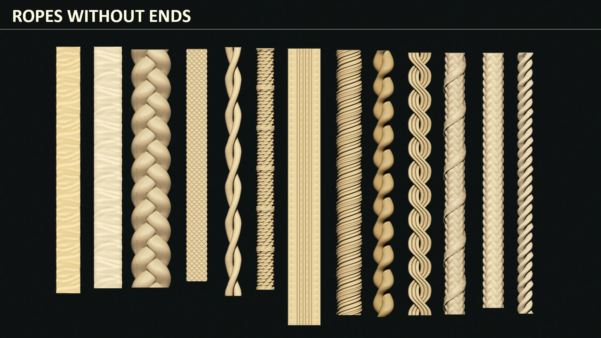 40 ROPE IMM BRUSHES FOR ZBRSUH HIGH and LOWPOLY Low-poly 3D model_1