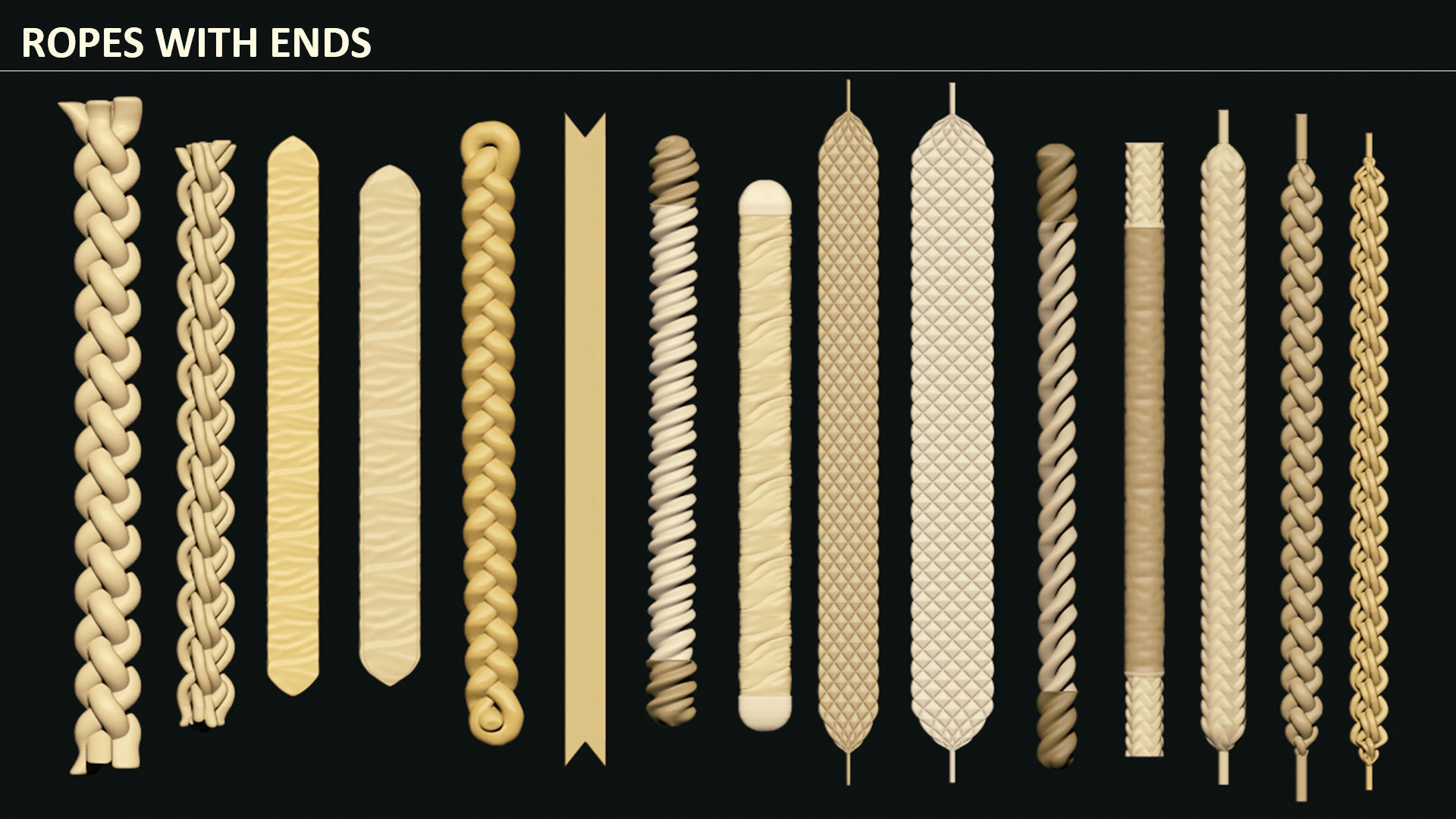 40 ROPE IMM BRUSHES FOR ZBRSUH HIGH and LOWPOLY Low-poly 3D model_5