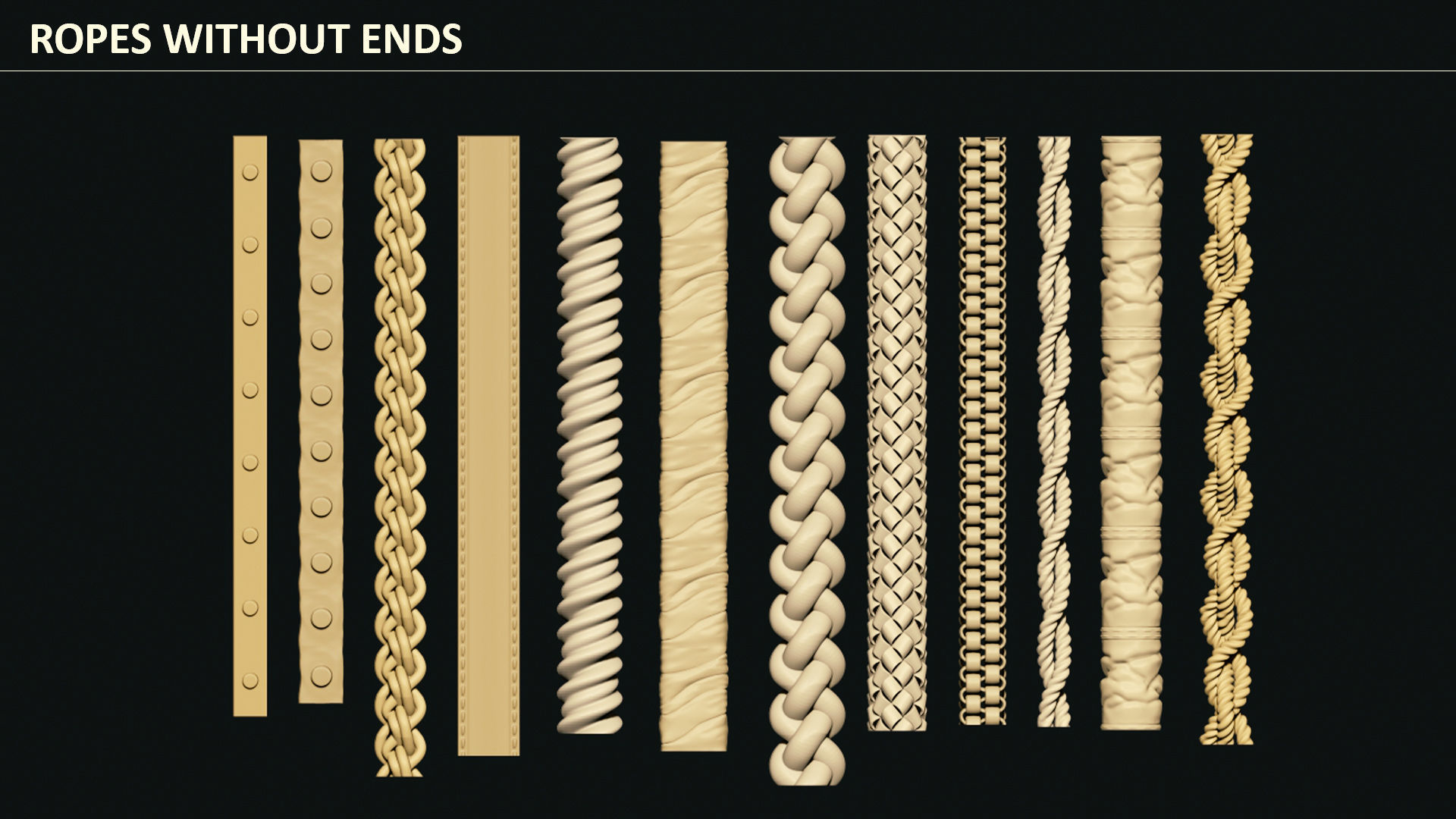 40 ROPE IMM BRUSHES FOR ZBRSUH HIGH and LOWPOLY Low-poly 3D model_2