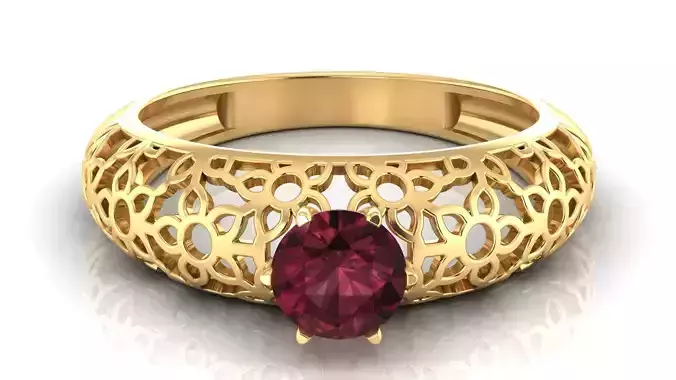 Diamond Solitaire Ring Woman for Ladies-DSR 2 3D print model