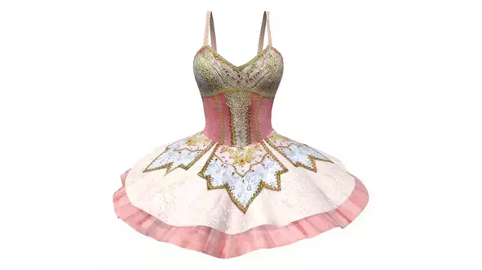 Ballerina Costume Low-poly 3D model
