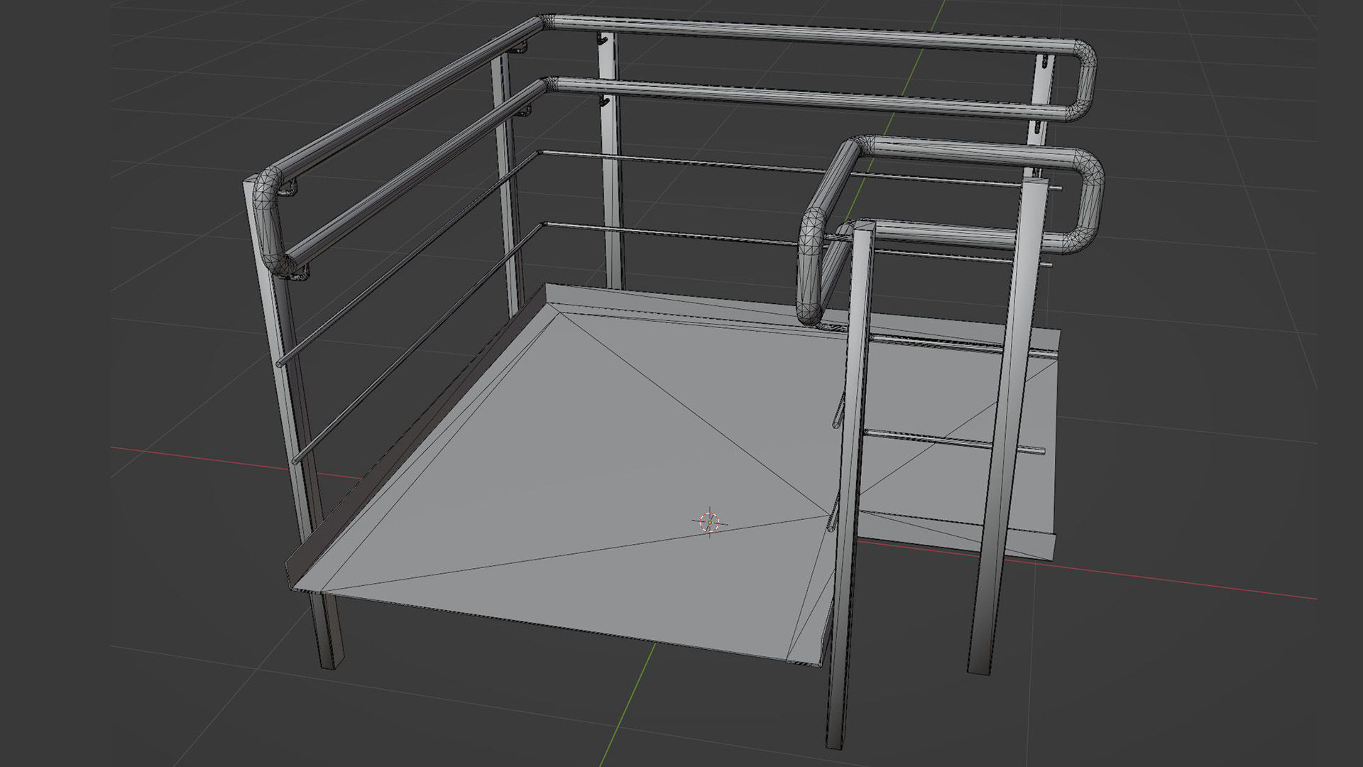 Set Ramp PBR metal ladder with stripes 3D Model Collection_25