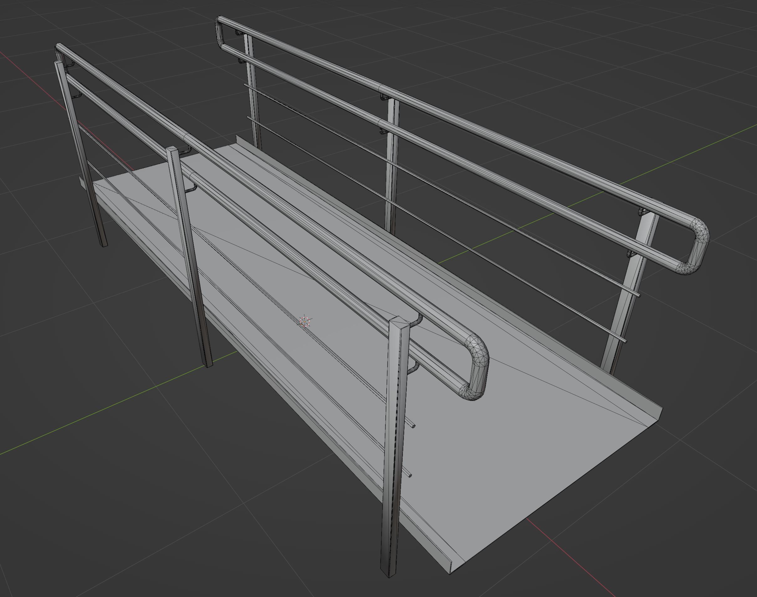 Set Ramp PBR metal ladder with stripes 3D Model Collection_48
