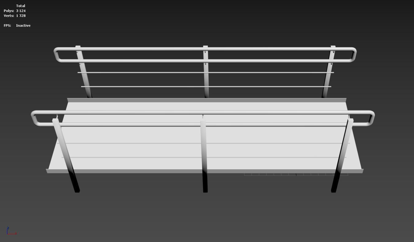 Set Ramp PBR metal ladder with stripes 3D Model Collection_33