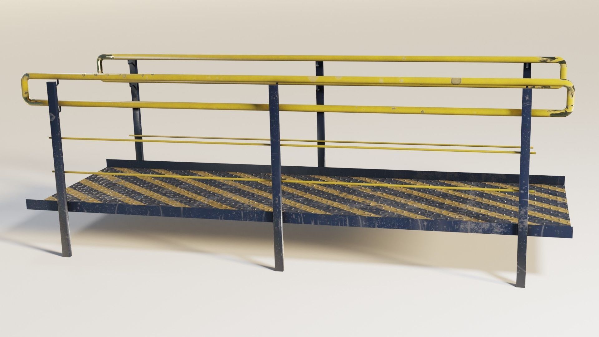 Set Ramp PBR metal ladder with stripes 3D Model Collection_46