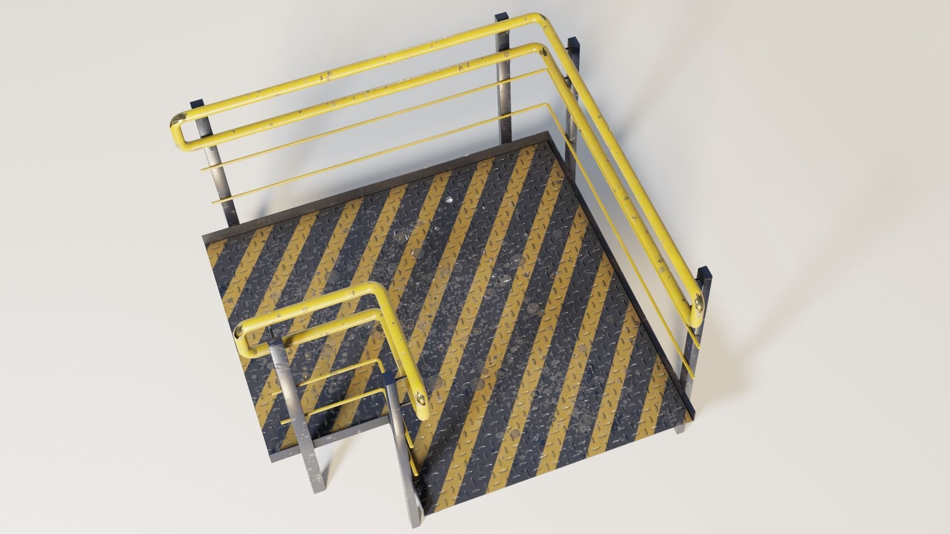 Set Ramp PBR metal ladder with stripes 3D Model Collection_31