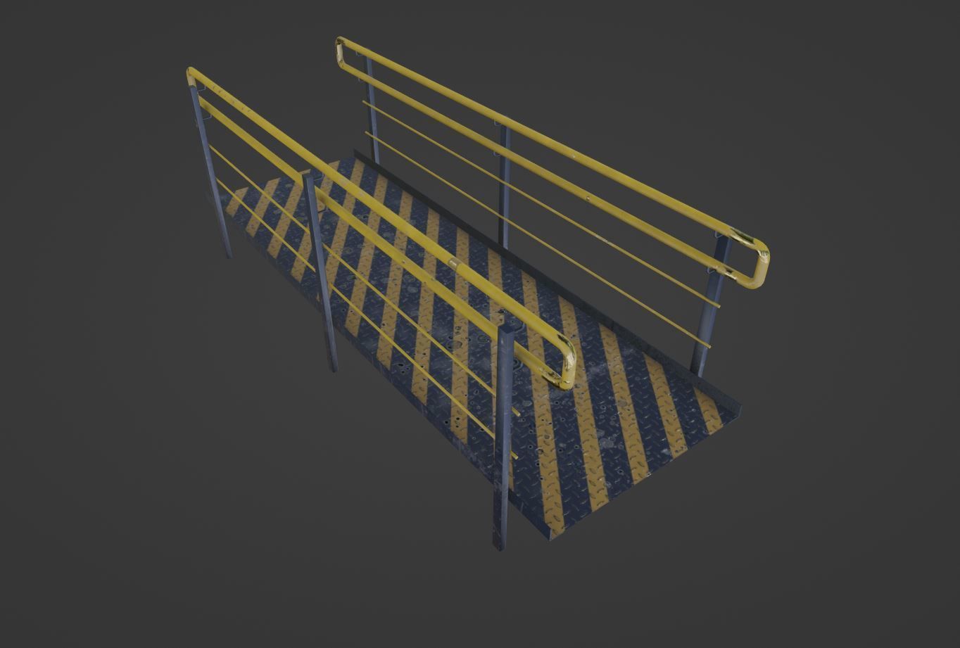 Set Ramp PBR metal ladder with stripes 3D Model Collection_40