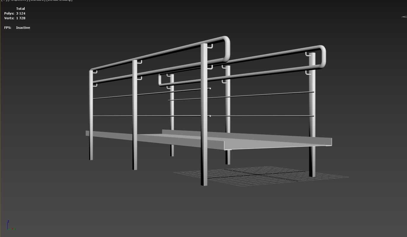 Set Ramp PBR metal ladder with stripes 3D Model Collection_34