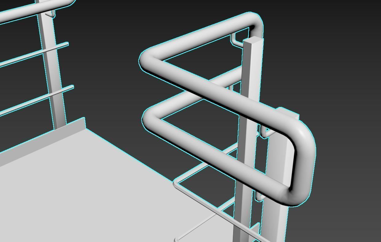 Set Ramp PBR metal ladder with stripes 3D Model Collection_15