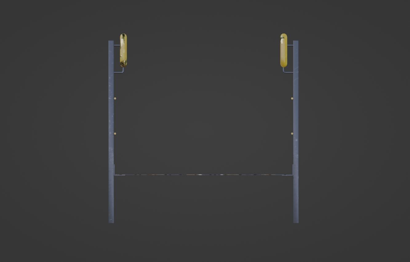 Set Ramp PBR metal ladder with stripes 3D Model Collection_32