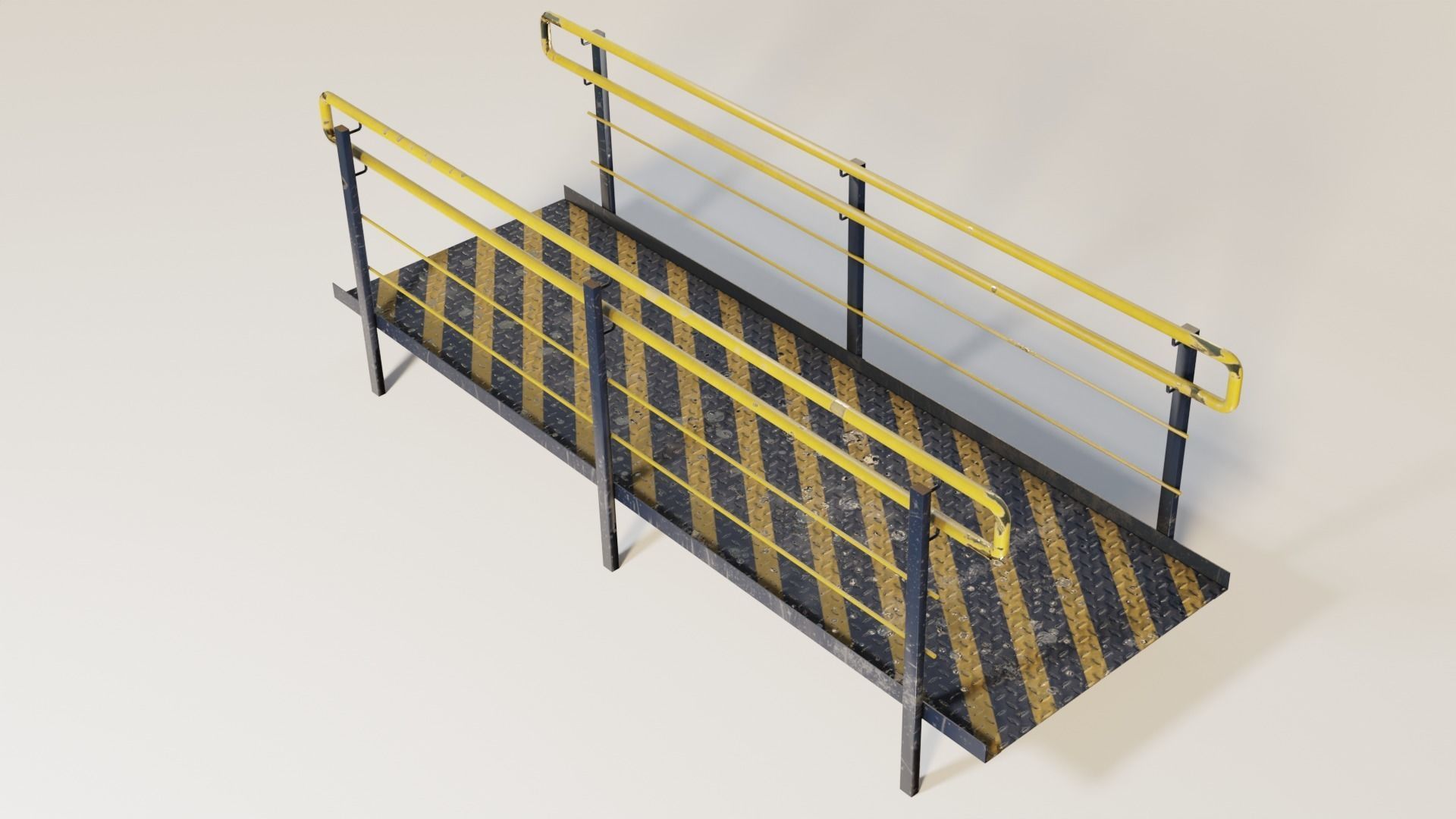 Set Ramp PBR metal ladder with stripes 3D Model Collection_50