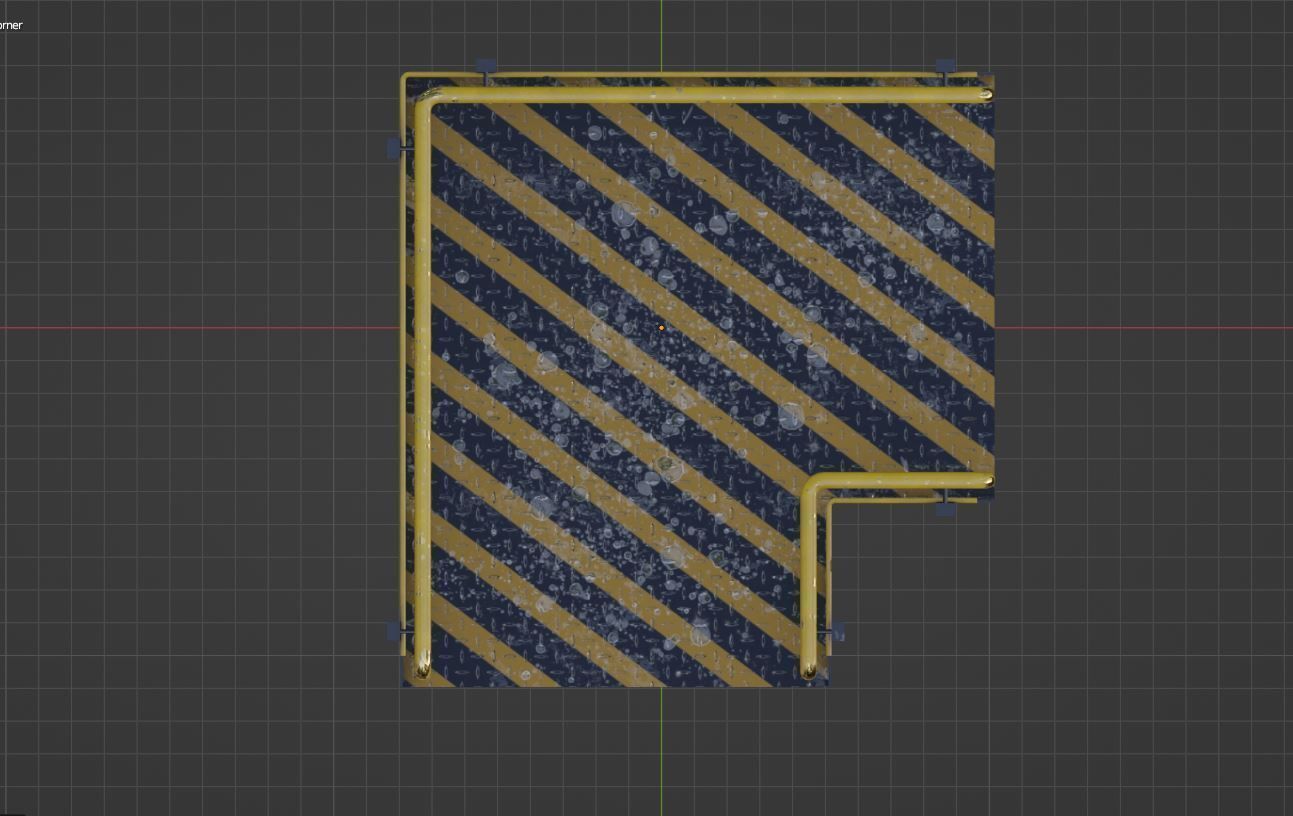 Set Ramp PBR metal ladder with stripes 3D Model Collection_16