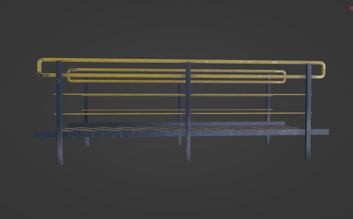 Set Ramp PBR metal ladder with stripes 3D Model Collection_35