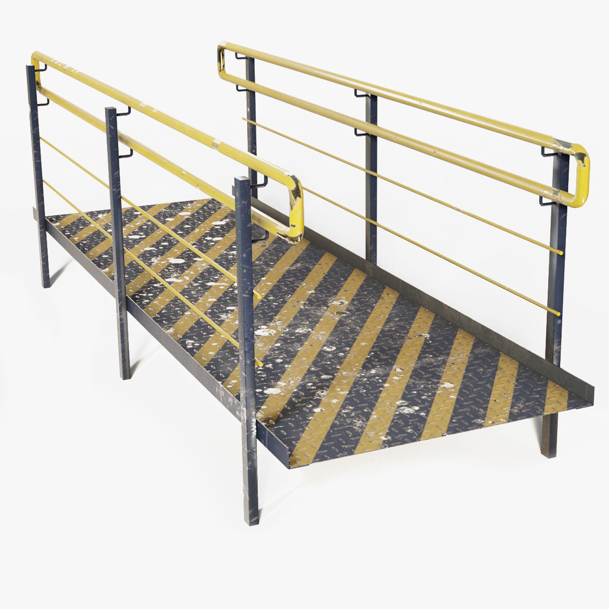 Set Ramp PBR metal ladder with stripes 3D Model Collection_41