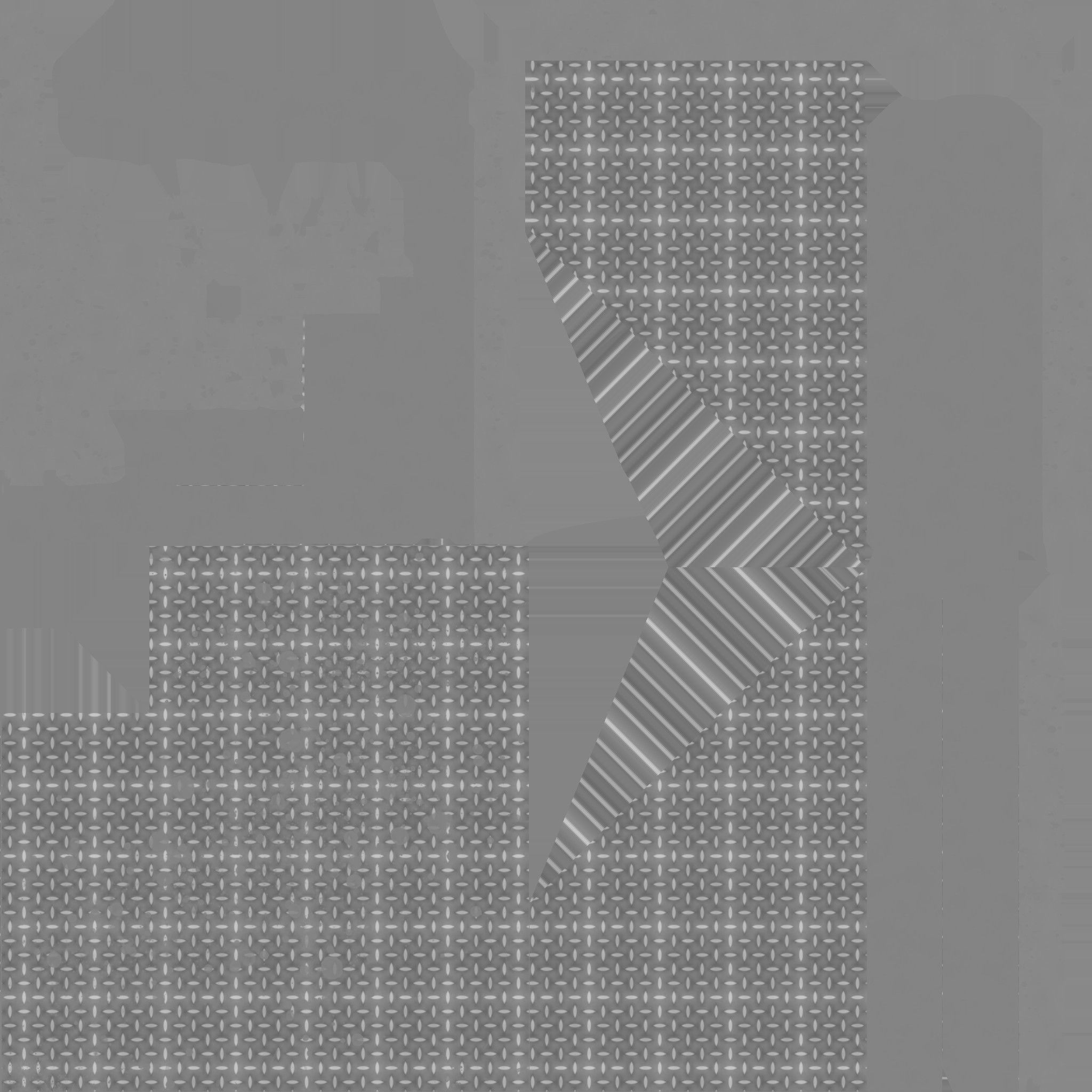 Set Ramp PBR metal ladder with stripes 3D Model Collection_22