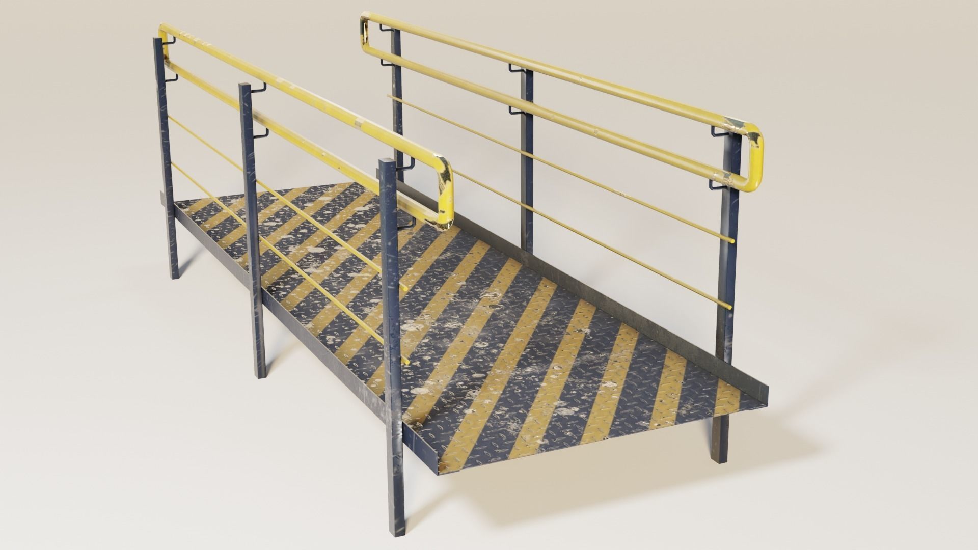 Set Ramp PBR metal ladder with stripes 3D Model Collection_49