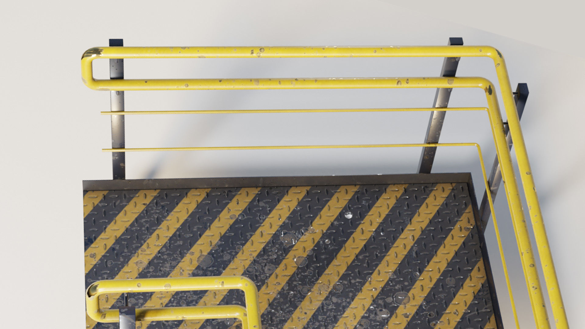 Set Ramp PBR metal ladder with stripes 3D Model Collection_26