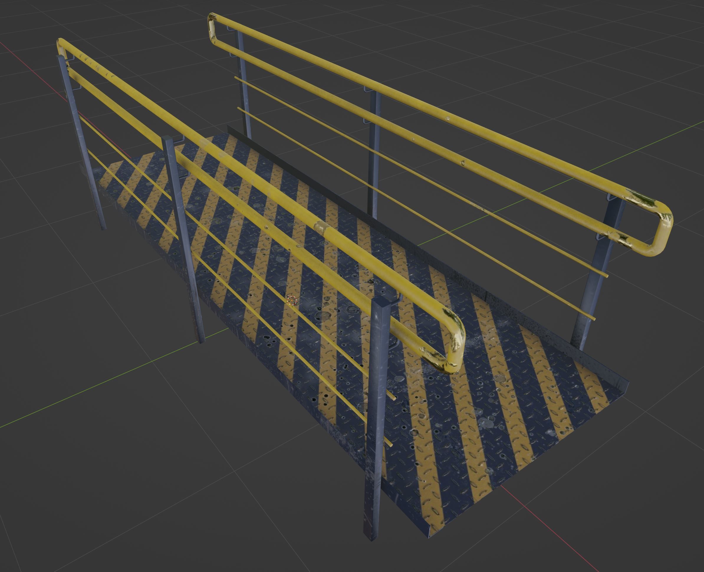 Set Ramp PBR metal ladder with stripes 3D Model Collection_44