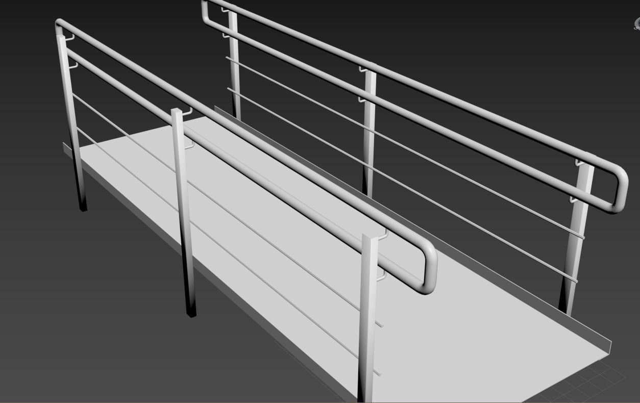 Set Ramp PBR metal ladder with stripes 3D Model Collection_39