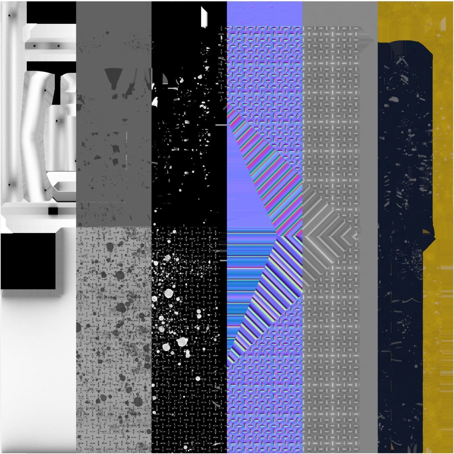 Set Ramp PBR metal ladder with stripes 3D Model Collection_18