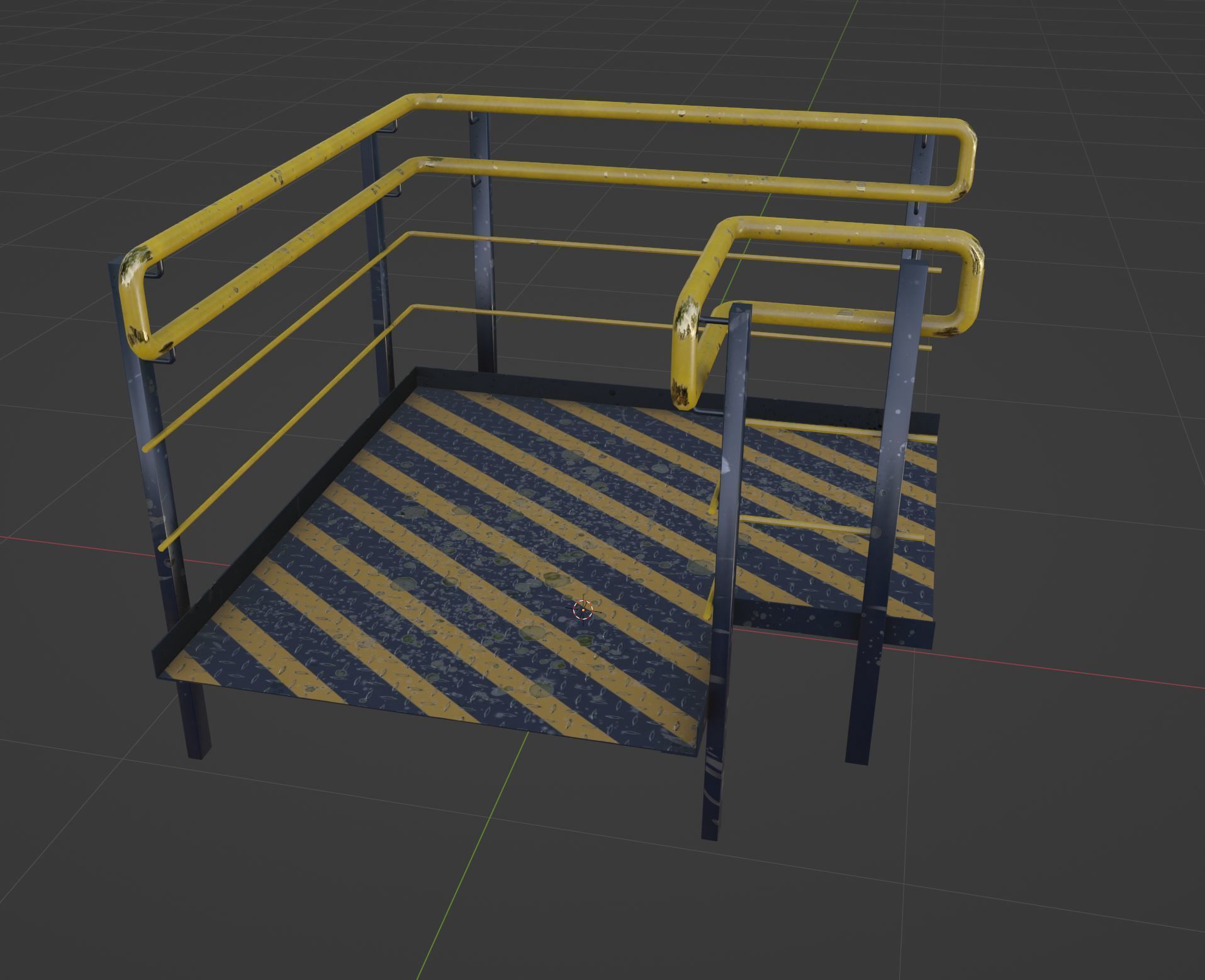 Set Ramp PBR metal ladder with stripes 3D Model Collection_20