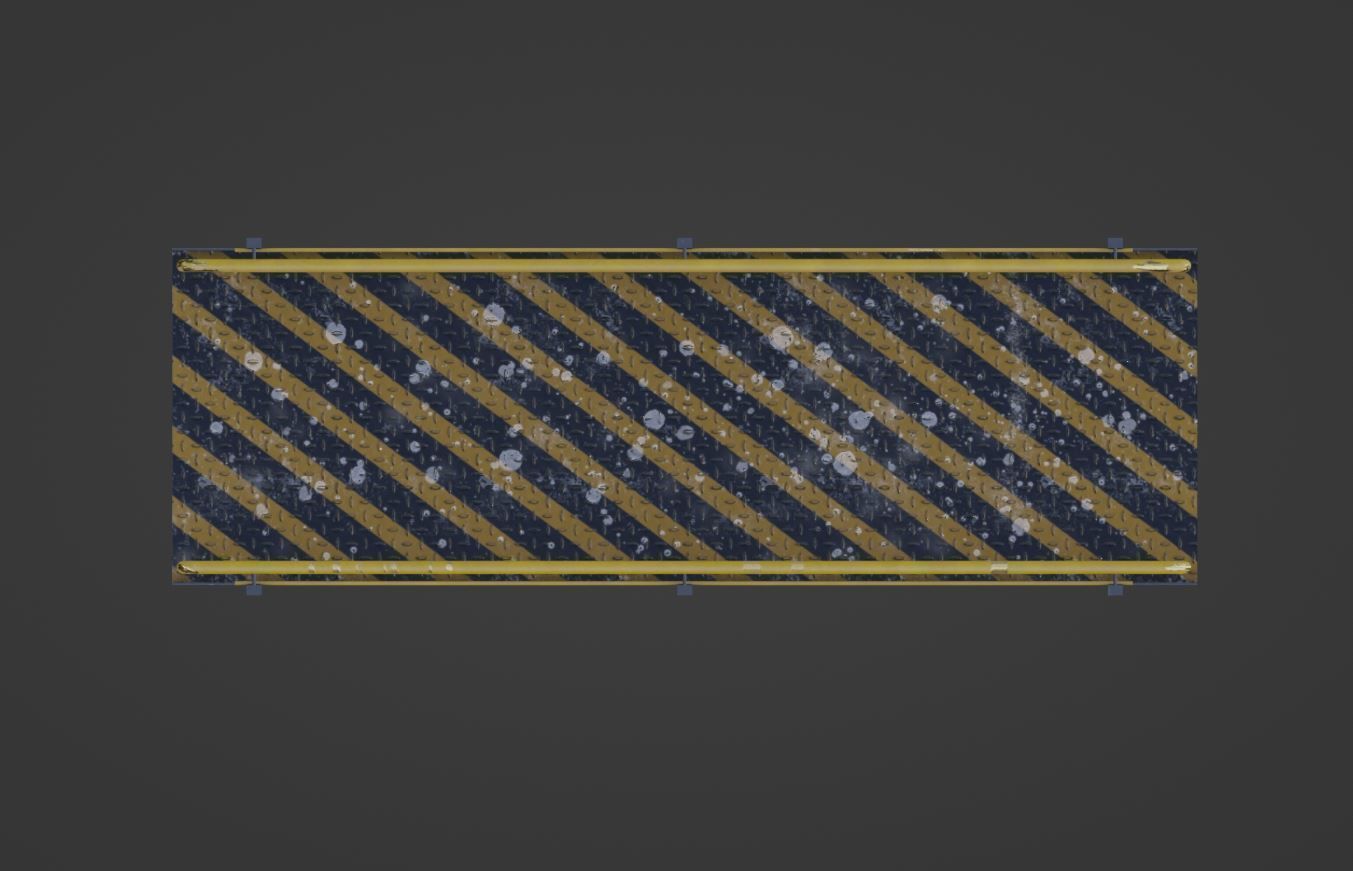 Set Ramp PBR metal ladder with stripes 3D Model Collection_37