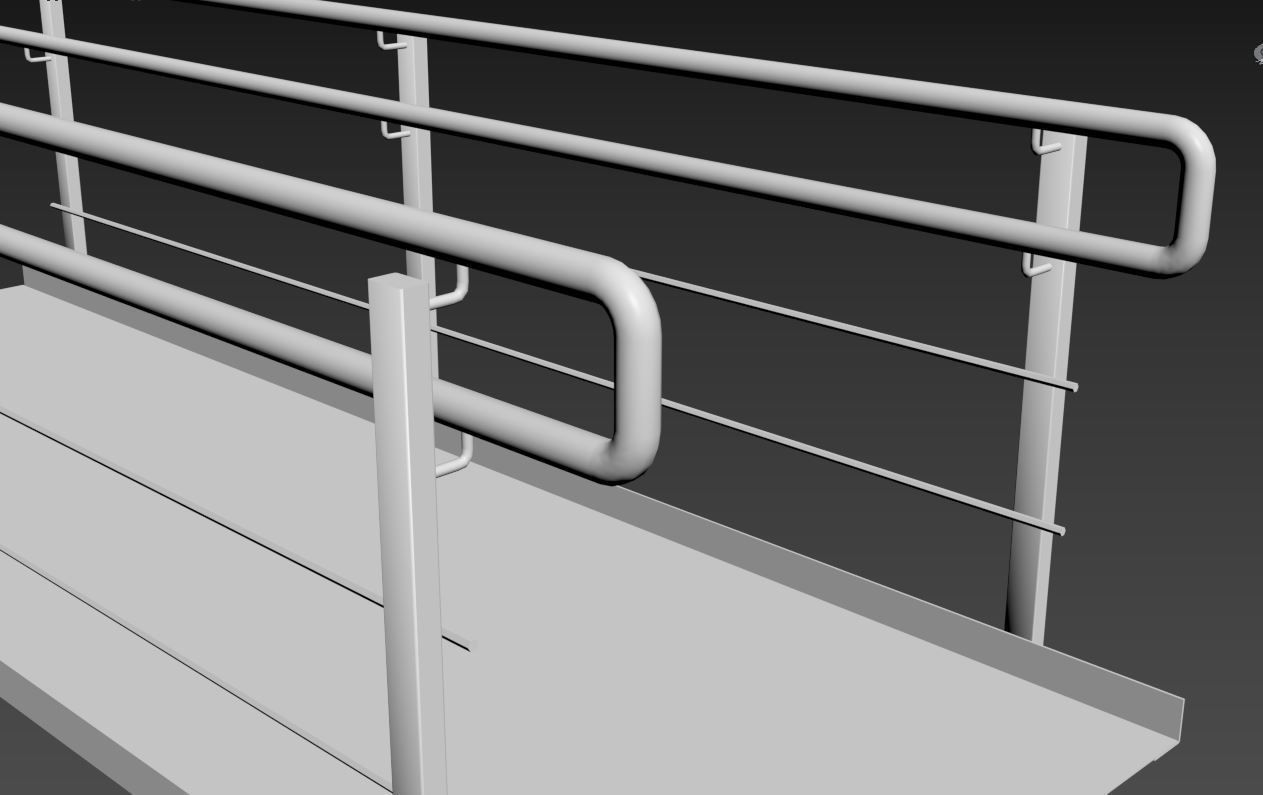 Set Ramp PBR metal ladder with stripes 3D Model Collection_43