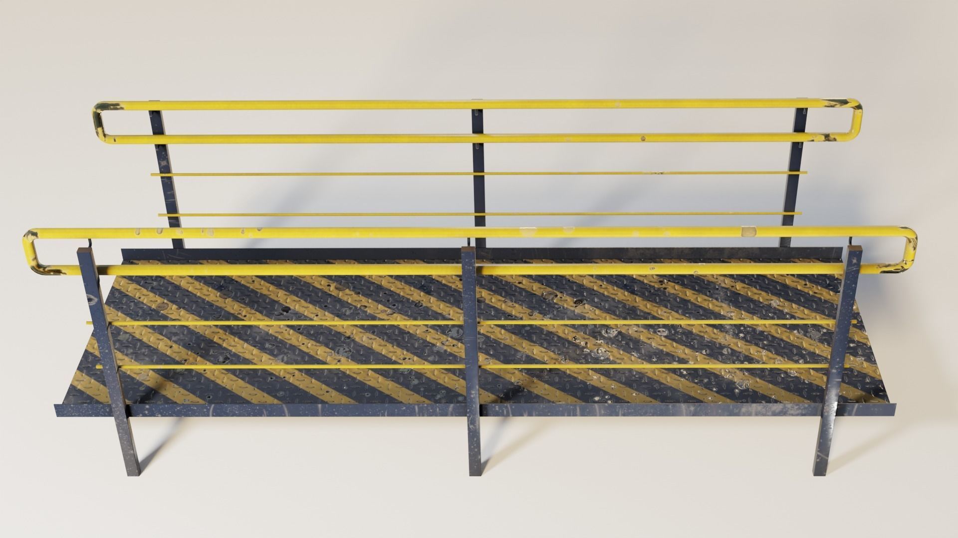 Set Ramp PBR metal ladder with stripes 3D Model Collection_51